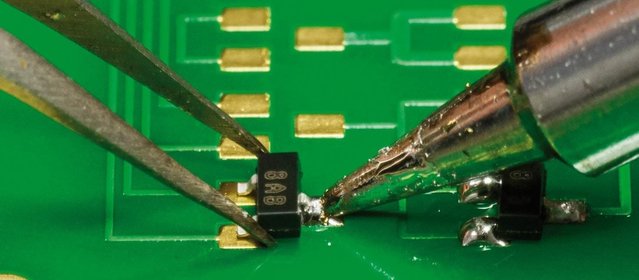 Handlöten eines SOT23 mit Kontaktwärme