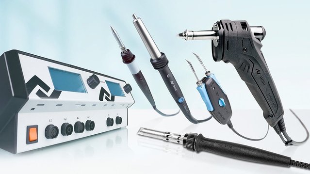 Multi-Tool-fähig: die aktuelle Ersa i-CON VARIO 4 Lötstation, an der parallel vier Lötwerkzeuge betrieben werden können 