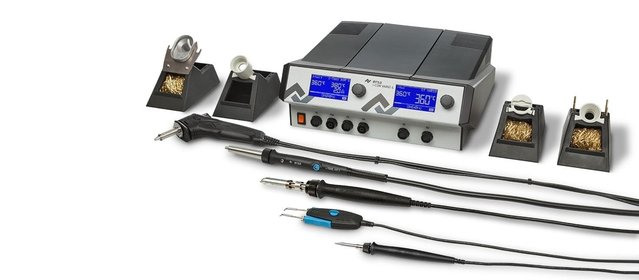 Ersa i-CON 4 - mit einer Station bis zu vier Reparatur-Tools parallel betreiben: von der extrem feinen Löt-/Entlötpinzette über THT-Entlötkolben, Heißluftkolben, bis zu i-TOOL und High Power-Lötkolben Ersa i-CON 4 - mit einer Station bis zu vier Reparatur-Tools parallel betreiben: von der extrem feinen Löt-/Entlötpinzette über THT-Entlötkolben, Heißluftkolben, bis zu i-TOOL und High Power-Lötkolben