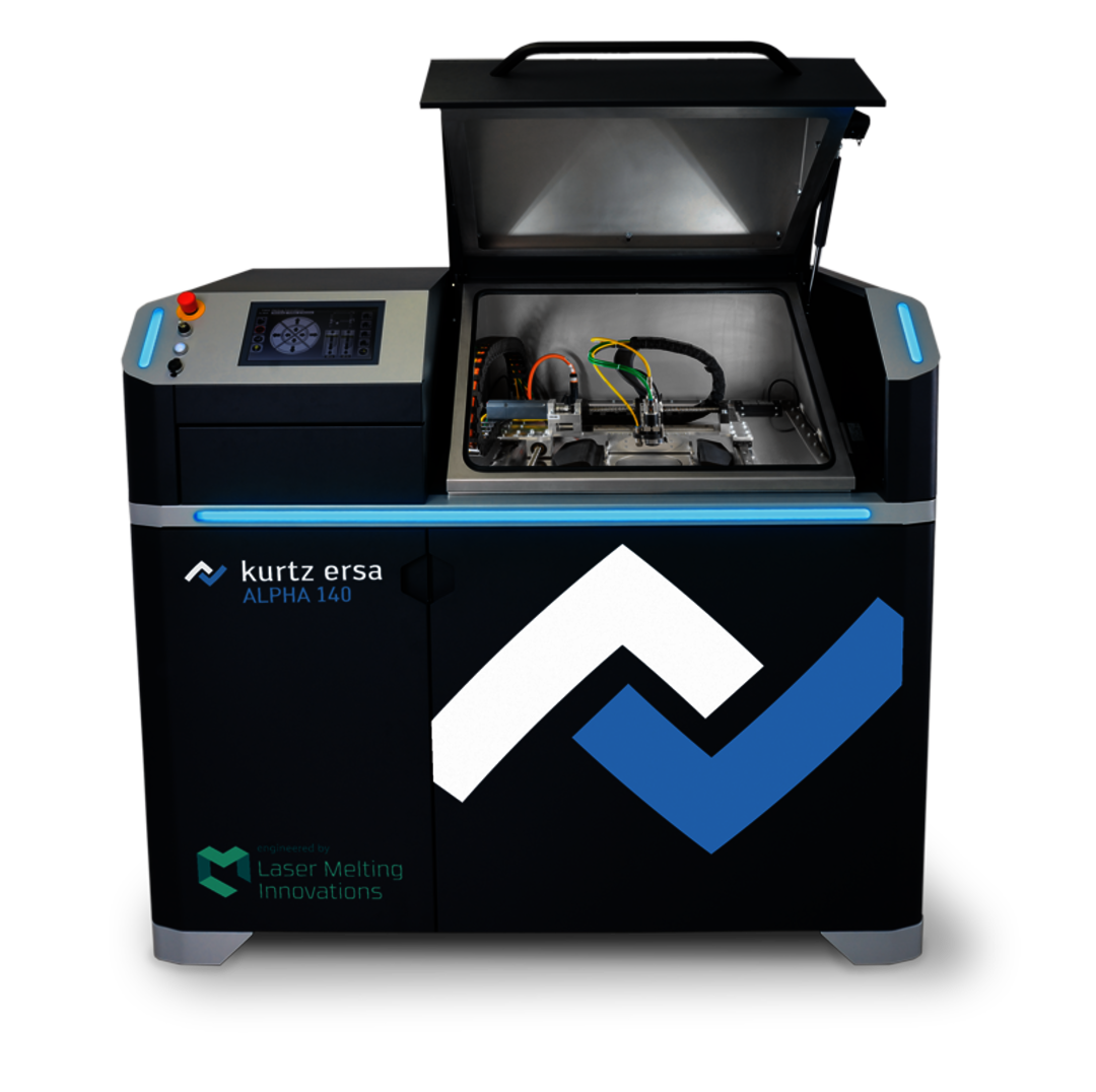 Ready for 3D-Druck: der Alpha 140, entstanden aus der Kooperation der beiden Unternehmen Laser Melting Innovations (LMI) und Kurtz Ersa Ready for 3D-Druck: der Alpha 140, entstanden aus der Kooperation der beiden Unternehmen Laser Melting Innovations (LMI) und Kurtz Ersa