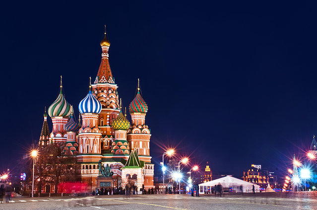 Roter Platz in Moskau bei Nacht
