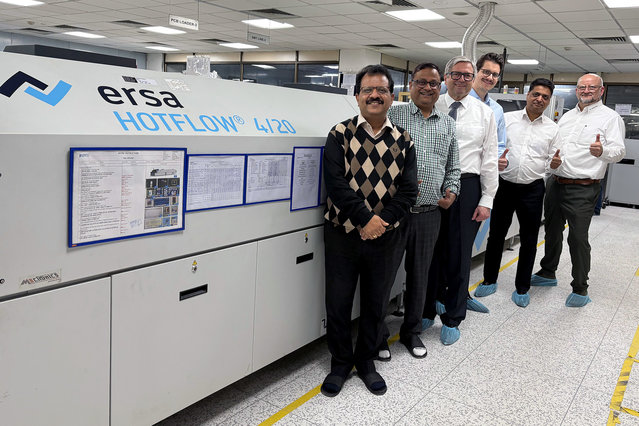 Von links: Anand Asrani – CEO Napino, Md Imtiazuddin – Geschäftsführer Napino mit Kollegen der Ersa GmbH & Co. KG und Kurtz Ersa India Geschäftspartner vor HOTFLOW 4/20 (von links): Anand Asrani – CEO Napino, Md Imtiazuddin – Geschäftsführer Napino, Rainer Krauss – Ersa Vertriebsleiter und Präsident von Kurtz Ersa India, Vincent Kurtz – Leiter Global Operations Transformation bei Kurtz Ersa, Sameer Verma – VP Kurtz Ersa India, Christian Ott – Sales Director Kurtz Ersa India
