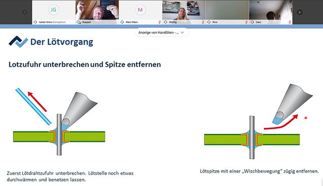 Screenshot vom Ersa Webinar „Handlöten – First Steps“ am 06. Mai 2020