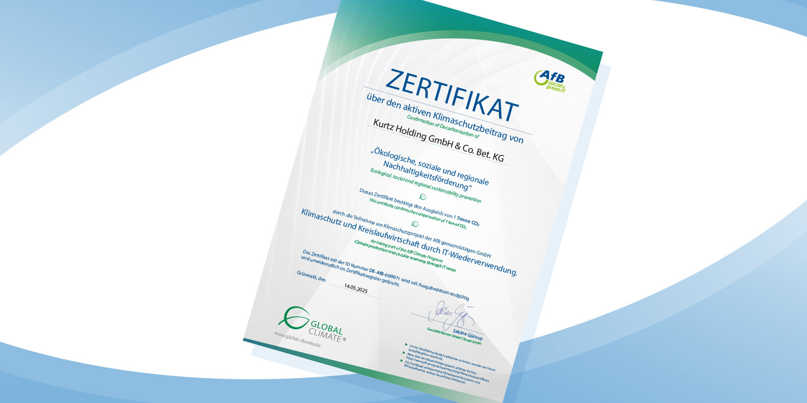 Nachhaltige Partner in puncto IT: AfB und Kurtz Ersa