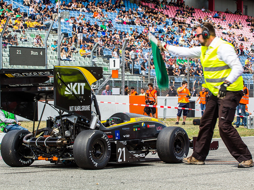 Ready for racing: der KIT-Racer beim Acceleration-Wettbewerb