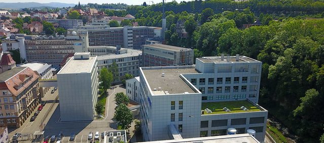 Der Standort von Tesat-Spacecom mitten in Backnang