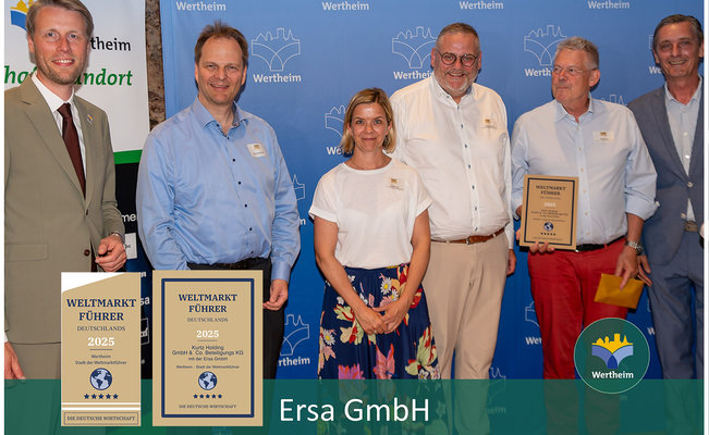 Ersa GmbH: Ausgezeichnet mit dem Siegel "Weltmarktführer 2025"