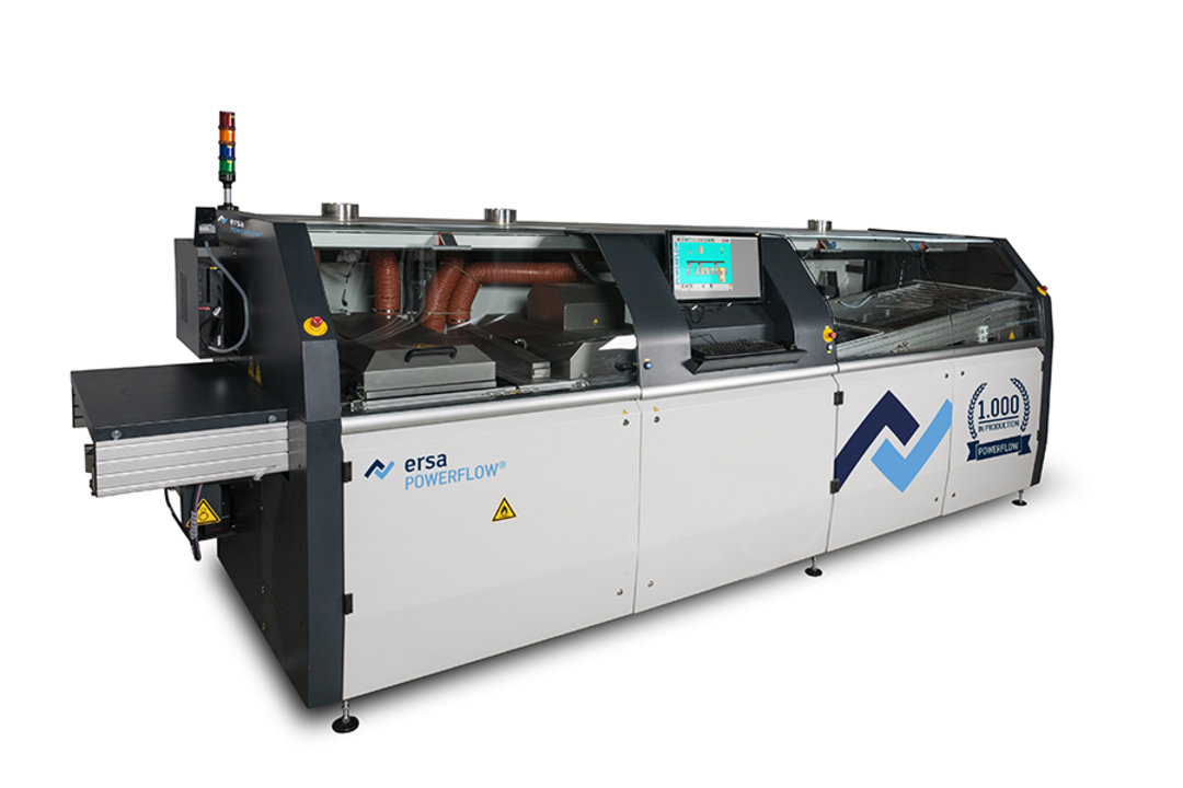 High-End-Volltunnel-Stickstoff-Wellen-lötanlage Ersa POWERFLOW ULTRA mit modularem, flexiblem und individuell erweiterbarem Vorheizkonzept, variabel konfigurierbar in Länge (bis 3.000 mm) und Leistung