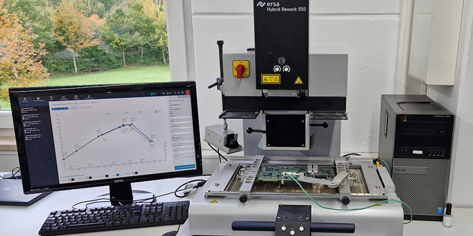Ersa HR 550: geführtes Rework mit Hochleistungs-Optiksystem und flexibler Heiztechnik bei Allmendinger im schwäbischen Bad Überkingen im Einsatz